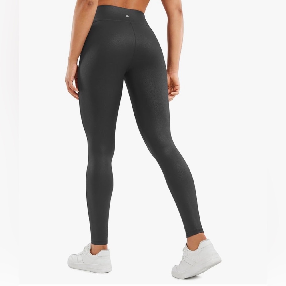 CRZ Yoga High-Waist Matte Butter Luxe Black Faux Leather  Leggings Med. NWT - Picture 4 of 9